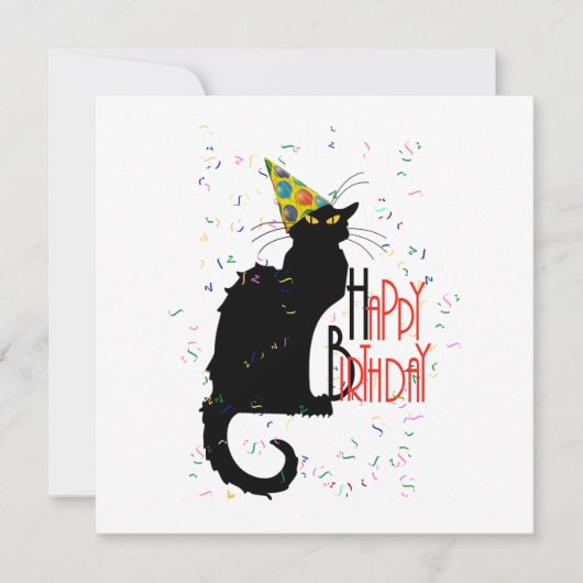 Le Chat Noir - GLÜCKLICHER GEBURTSTAG! Einladung (Vorderseite)