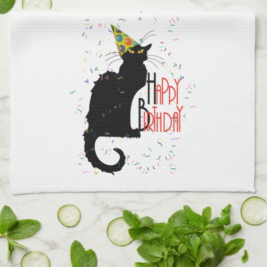 Le Chat Noir - GLÜCKLICHER GEBURTSTAG! Handtuch (Gefaltet)
