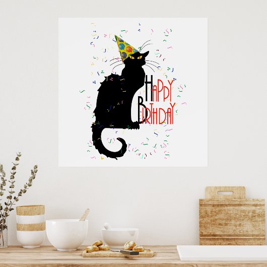 Le Chat Noir - GLÜCKLICHER GEBURTSTAG! Poster (Küche)