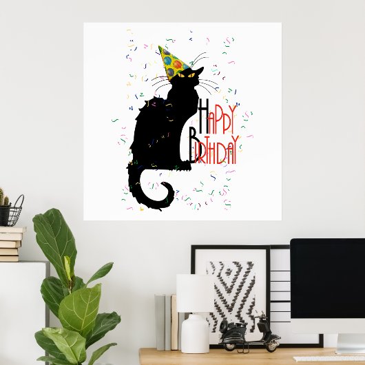 Le Chat Noir - GLÜCKLICHER GEBURTSTAG! Poster (Heimbüro)