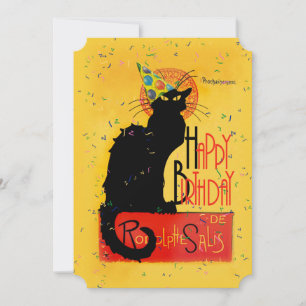 Le Chat Noir - Gruß zum Geburtstag Einladung