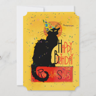 Le Chat Noir - Gruß zum Geburtstag Einladung