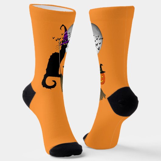 Le Chat Noir Halloween Hexe Socken (Gewinkelt)