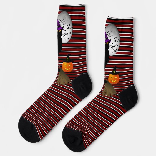 Le Chat Noir Halloween Hexe Socken (Linkes Detail)