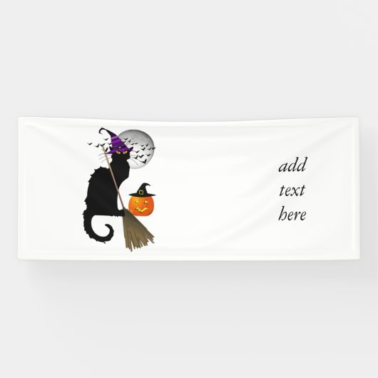 Le Chat Noir - Halloween Hexenkatze Banner (Horizontal)