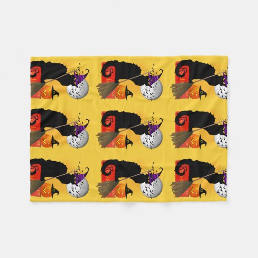 Le Chat Noir - Halloween Hexenkatze Fleecedecke (Vorderseite (Horizontal))
