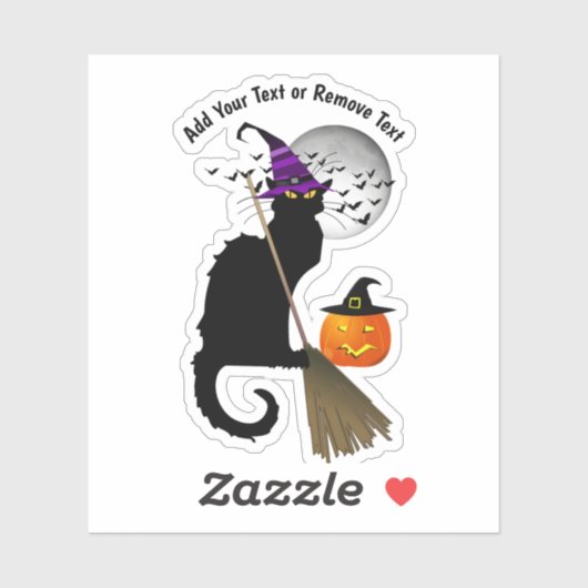 Le Chat Noir Halloween Witch Aufkleber (Blatt)