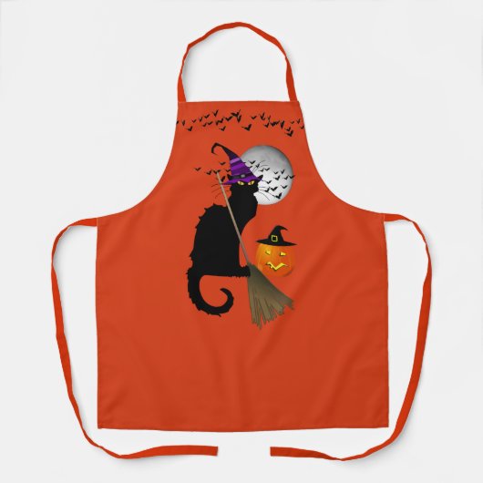 Le Chat Noir Halloween Witch Schürze (Vorderseite)