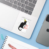 Le Chat Noir Happy Birthday Aufkleber (Laptop mit iPhone)