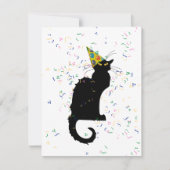 Le Chat Noir Happy Birthday Einladung (Vorderseite)