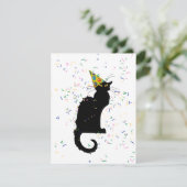 Le Chat Noir Happy Birthday Einladung (Stehend Vorderseite)
