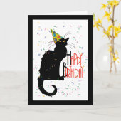 Le Chat Noir Happy Birthday Karte (Gelbe Blume)