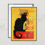 Le Chat Noir Happy Birthday Postkarte (Vorne/Hinten)