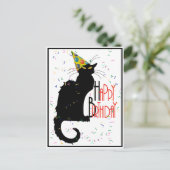 Le Chat Noir Happy Birthday Postkarte (Stehend Vorderseite)