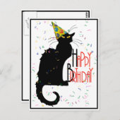 Le Chat Noir Happy Birthday Postkarte (Vorne/Hinten)