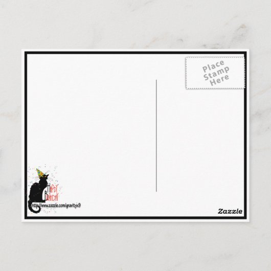 Le Chat Noir Happy Birthday Postkarte (Rückseite)