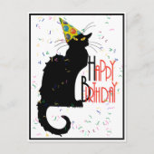 Le Chat Noir Happy Birthday Postkarte (Vorderseite)