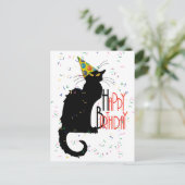 Le Chat Noir Happy Birthday Postkarte (Stehend Vorderseite)