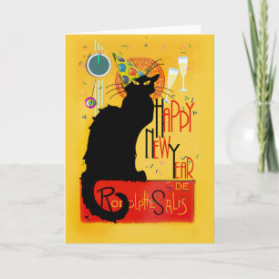 Le Chat Noir Happy New Year Feiertagskarte