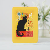 Le Chat Noir Happy New Year Party Einladung (Stehend Vorderseite)