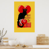 Le Chat Noir - Happy Valentine's Day Poster (Küche)