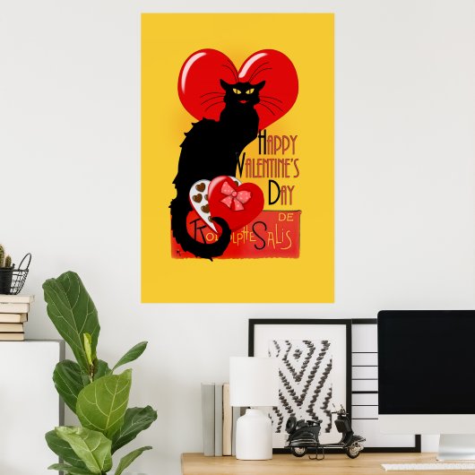 Le Chat Noir - Happy Valentine's Day Poster (Heimbüro)