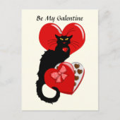 Le Chat Noir Heart Candy Valentine's Day Postkarte (Vorderseite)