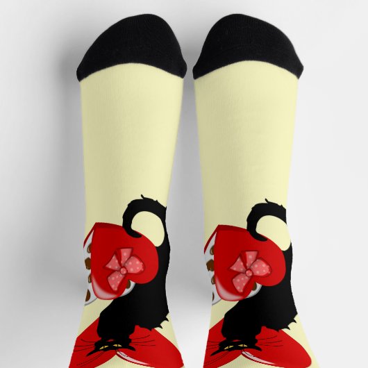 Le Chat Noir Heart Candy Valentine's Day  Socken (Oben)