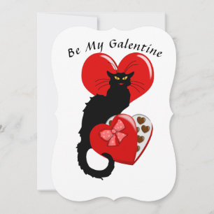 Le Chat Noir Herz Süßigkeiten Valentinstag  Einladung