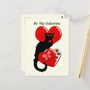 Le Chat Noir Herz Süßigkeiten Valentinstag Postkarte