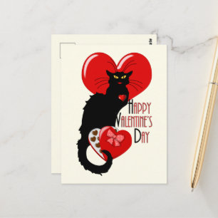 Le Chat Noir Herz Süßigkeiten Valentinstag Postkarte
