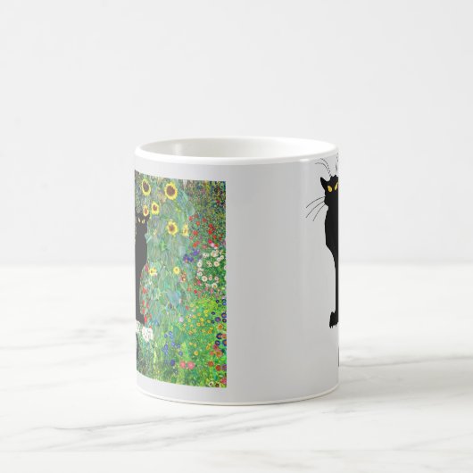 Le Chat Noir im Klimt-Garten Kaffeetasse (Mittel)