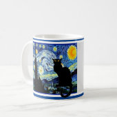 Le Chat Noir in Sternennacht Kaffeetasse (Vorderseite Links)