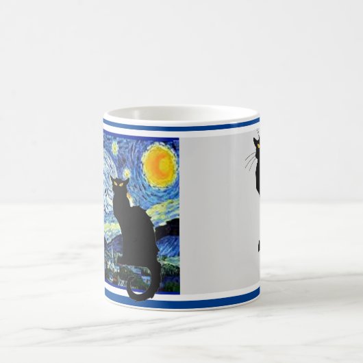 Le Chat Noir in Sternennacht Kaffeetasse (Mittel)