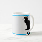 Le Chat Noir in Van Gogh's Sonnenblumen Kaffeetasse (VorderseiteRechts)