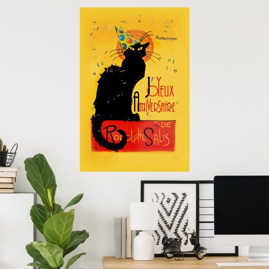 Le Chat Noir - Joyeux Anniversaire Poster (Heimbüro)