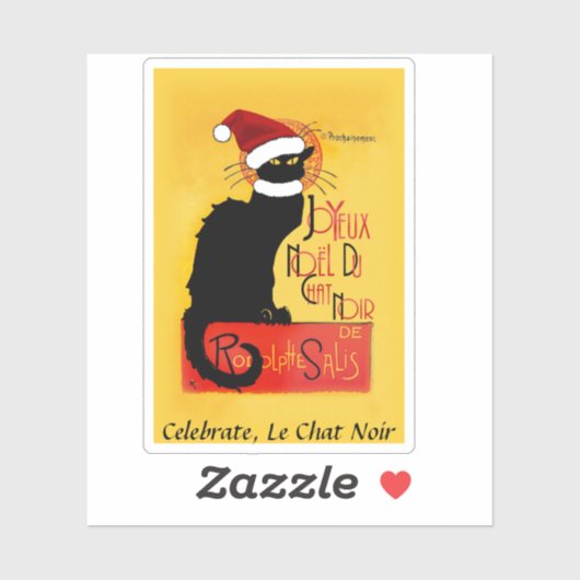 Le Chat Noir Joyeux Noël Christmas Aufkleber (Blatt)