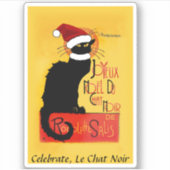 Le Chat Noir Joyeux Noël Christmas Aufkleber (Vorderseite)