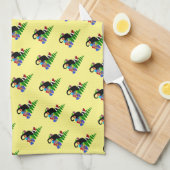 Le Chat Noir mit Weihnachtsbaum Geschirrtuch (Viertel Falte)