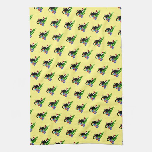 Le Chat Noir mit Weihnachtsbaum Geschirrtuch (Vertikal)