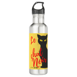 Le Chat Noir Modernes Rot und Gelb Edelstahlflasche