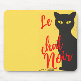 Le Chat Noir Modernes Rot und Gelb Mousepad