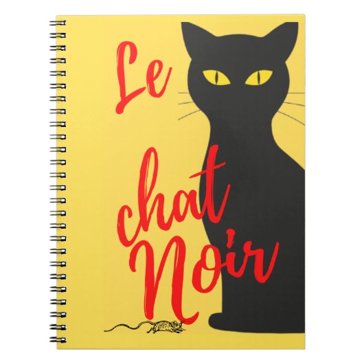 Le Chat Noir Modernes Rot und Gelb Notizblock (Vorderseite)