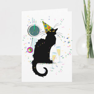 Le Chat Noir New Years Feiertagskarte