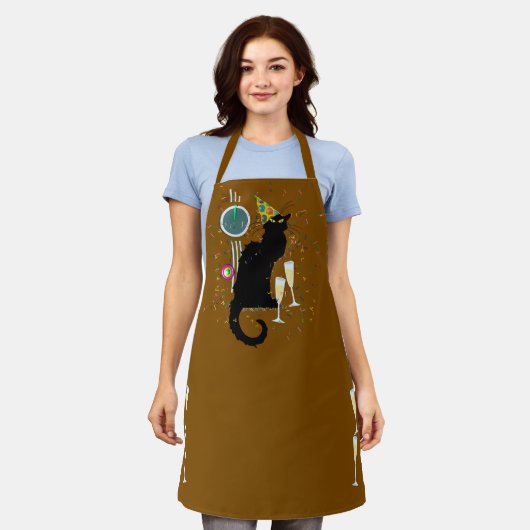 Le Chat Noir New Years Schürze (Getragen)