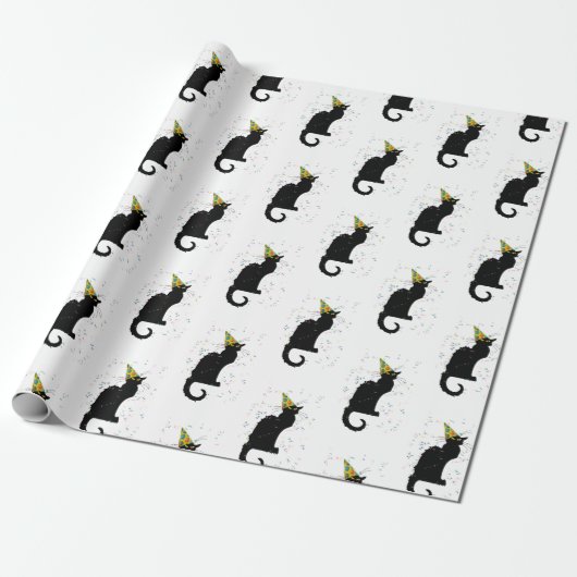 Le Chat Noir Party Hat Confetti Celebration Geschenkpapier (Ungerollt)