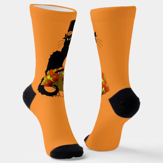 Le Chat Noir Pilger Thanksgiving Socken (Gewinkelt)