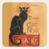 Le Chat Noir Quadratischer Aufkleber (Vorderseite)