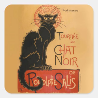 Le Chat Noir Quadratischer Aufkleber