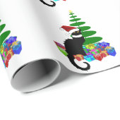 Le Chat Noir Santa Hat Christmas Geschenkpapier (Rolleneckpunkt)